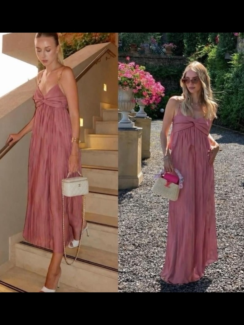 Zara Blush Pink Maxi Sundress with Twist Bodice